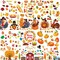 DUILE 350pc Thanksgiving Window Clings Fall Window Clings Fall Window Decor for Offices Autumn Window Clings Leaves Home School Office Thanksgiving Party Decorations Supplies